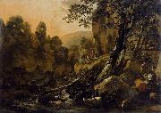 Nicolaes Pietersz. Berchem The Waterfall oil on canvas